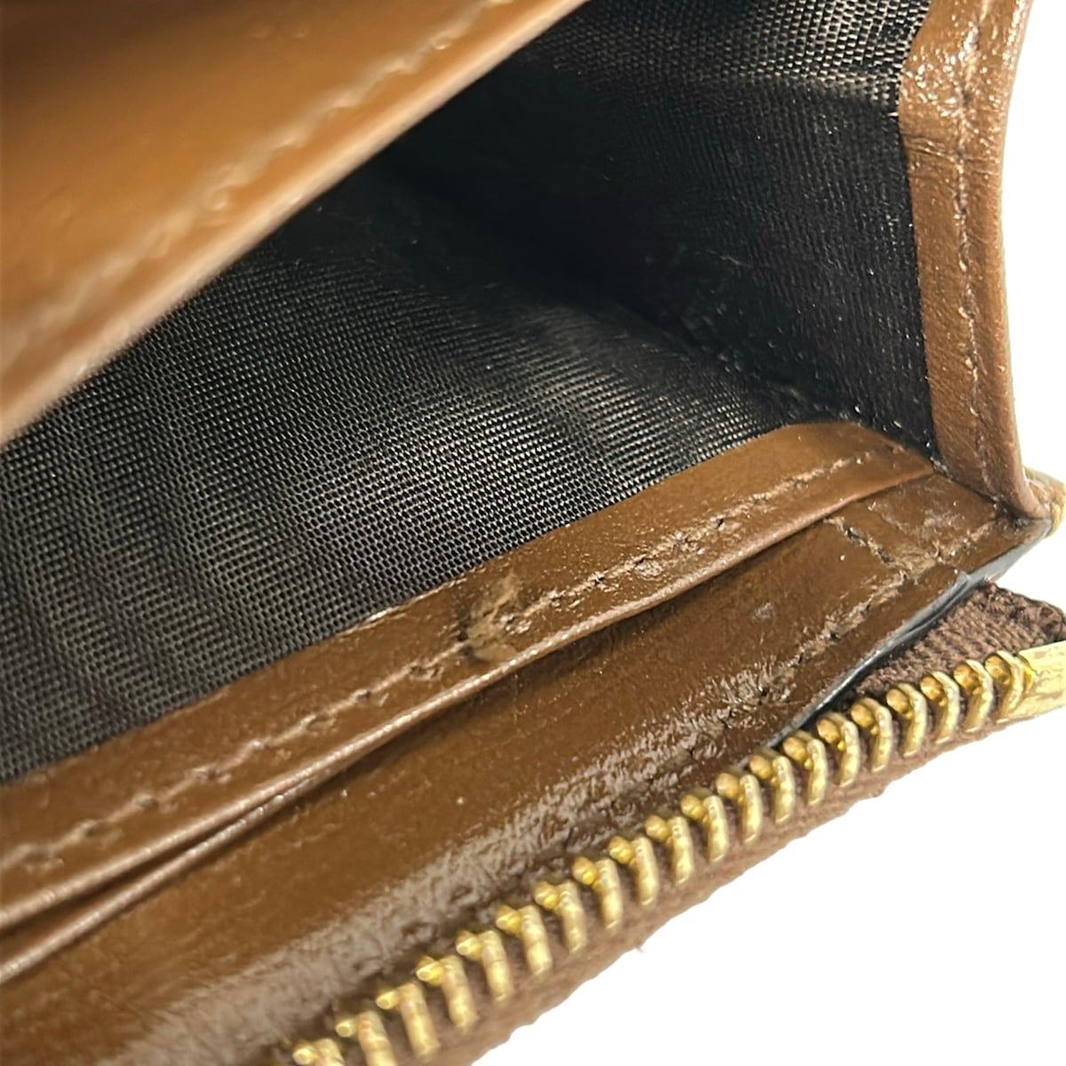 Gucci Coin Case Horsebit Dark Brown White Dark Gray L-shaped Zipper Leather — view 6
