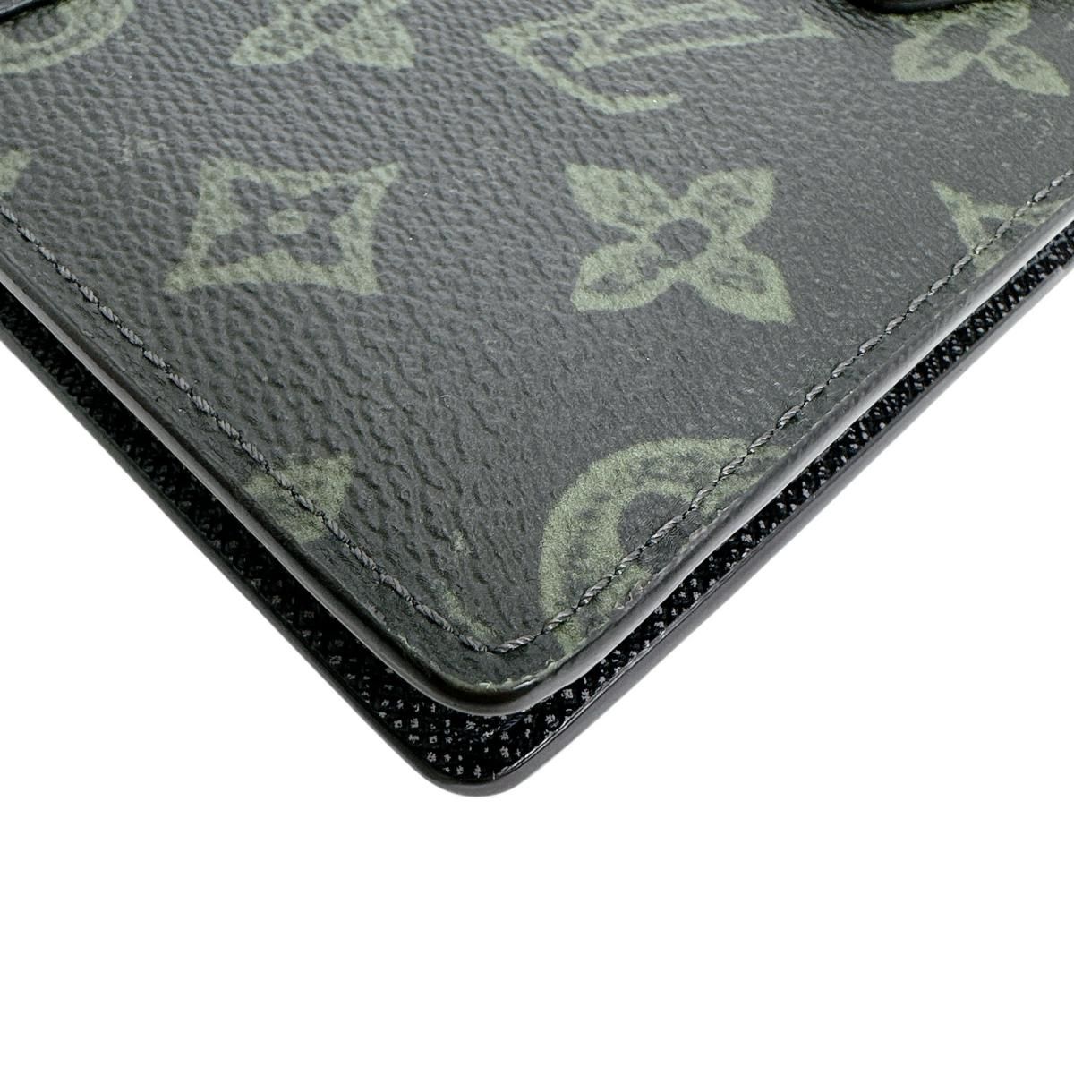 Louis Vuitton Monogram Bi Foldlong Wallet Portefeuille Brazza NM green — view 6