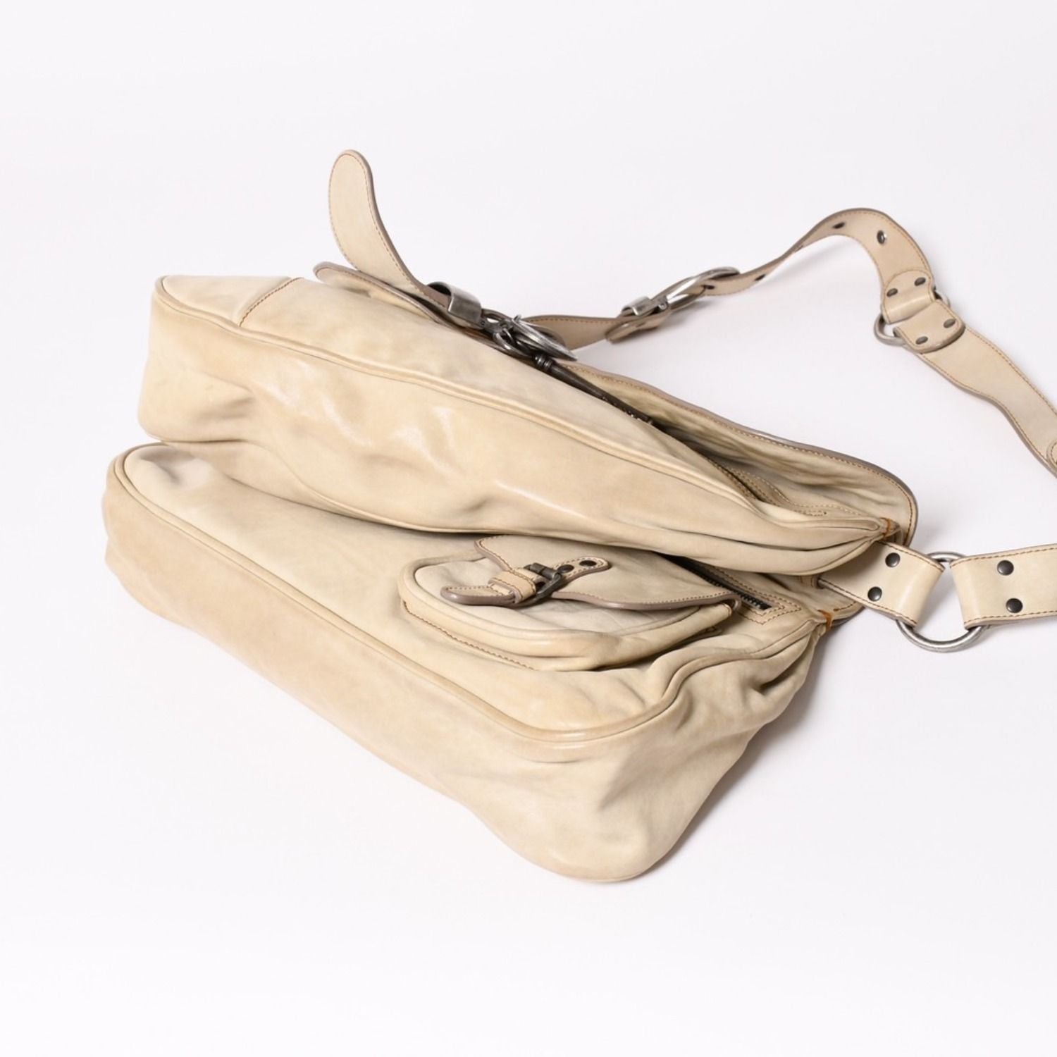 Dior Gaucho Saddle Bag Galliano Era Leather Beige — view 7