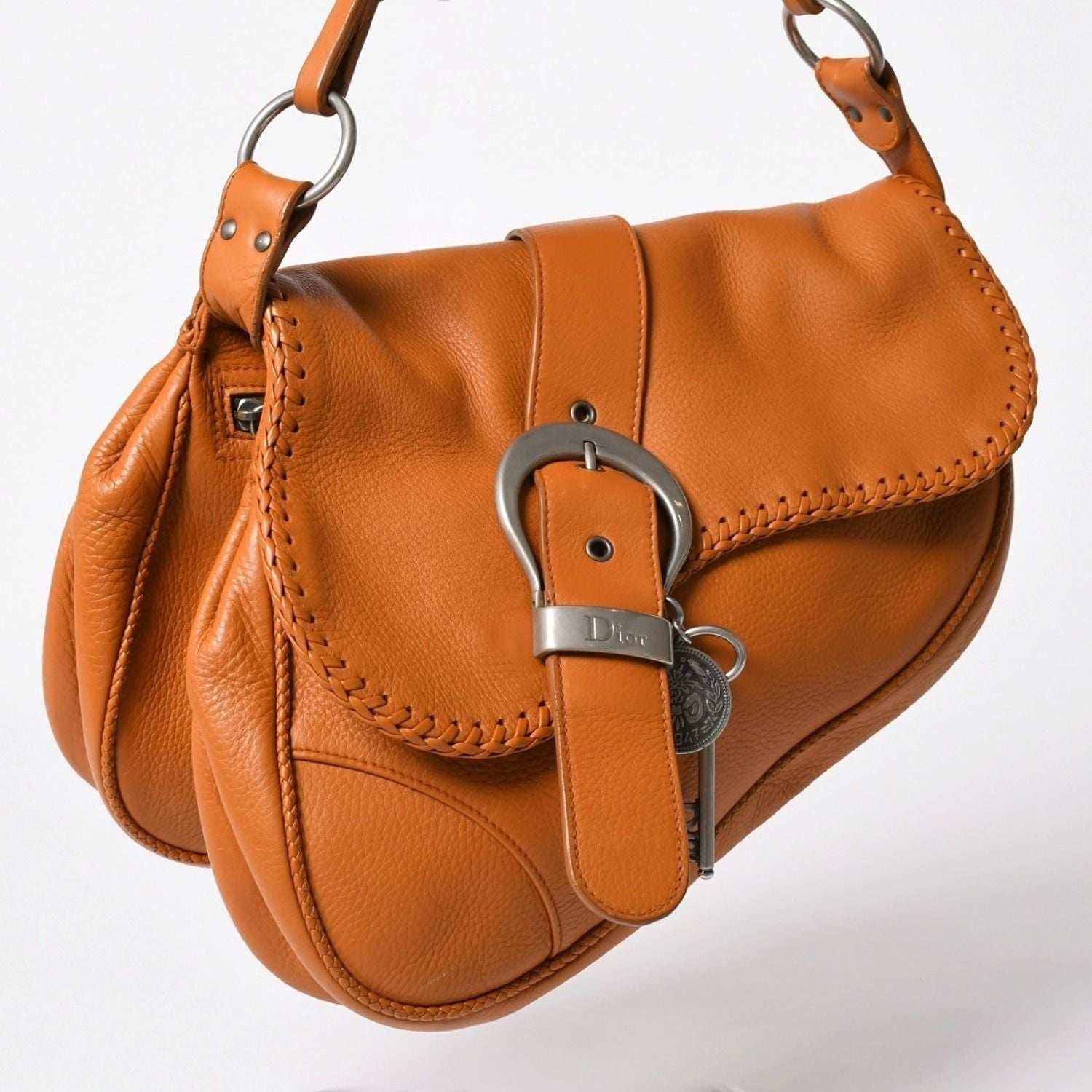 Dior Gaucho Saddle Handbag Galliano Era It Bag Leather Beige — view 3
