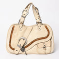Dior Gaucho Saddle Tote Shoulder Bag Galliano Era Leather Beige