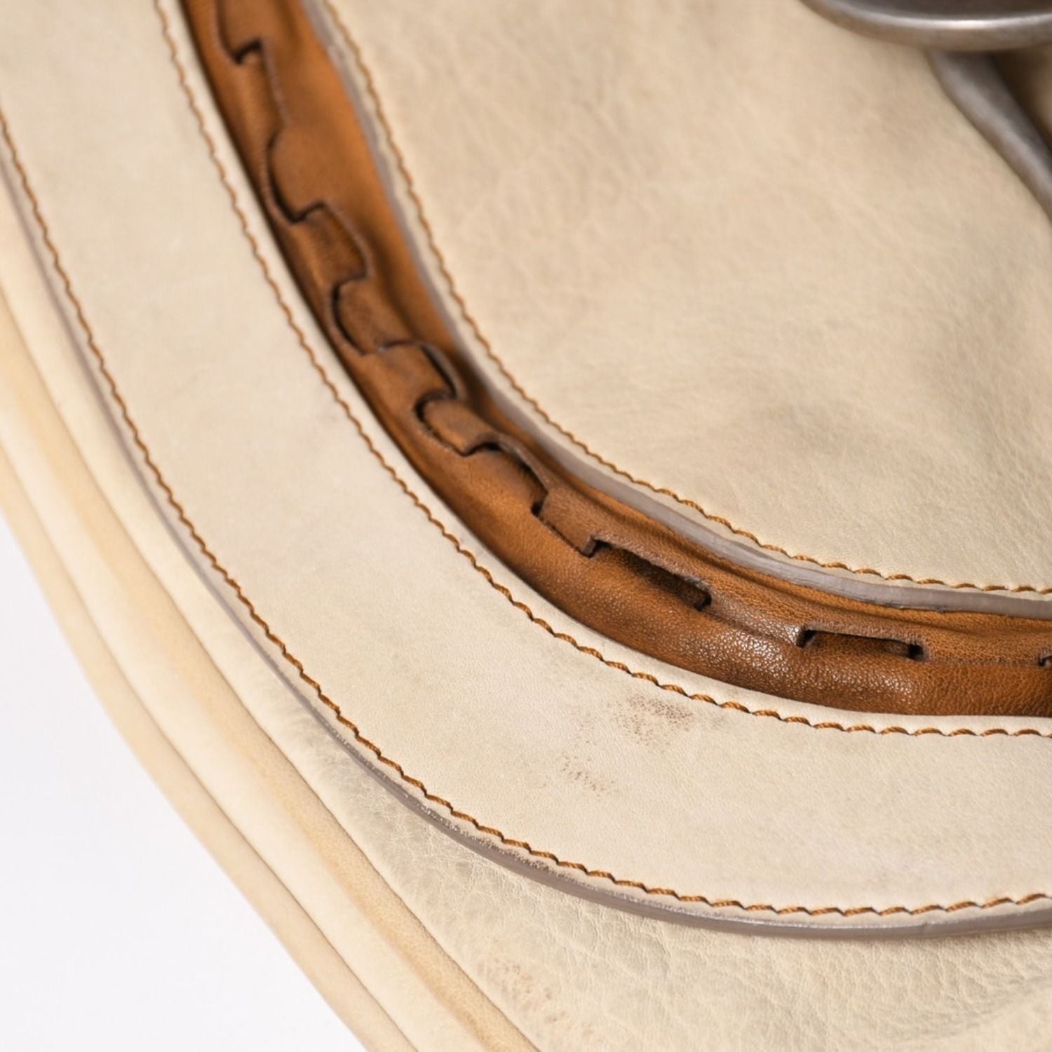 Dior Gaucho Saddle Tote Shoulder Bag Galliano Era Leather Beige — view 6
