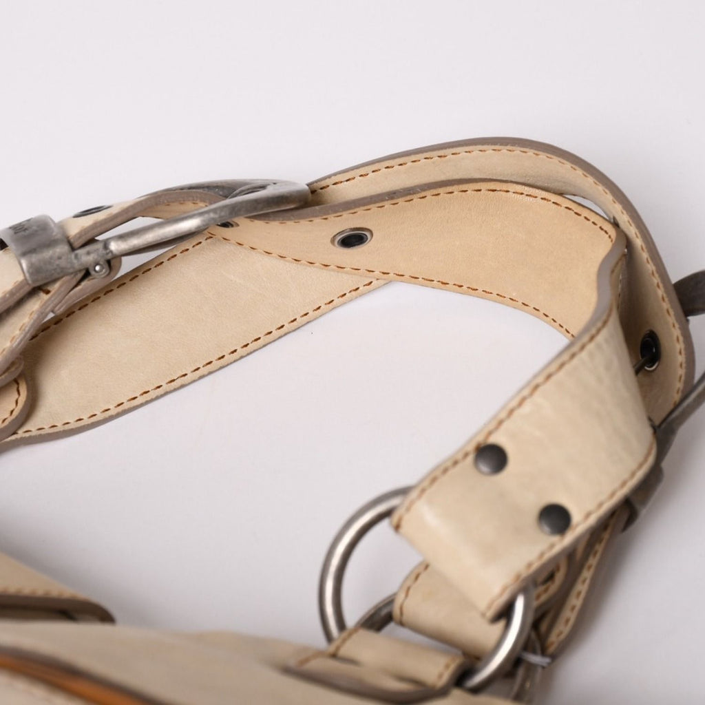 Dior Gaucho Saddle Tote Shoulder Bag Galliano Era Leather Beige — view 8