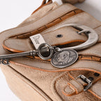 Dior Gaucho Shoulder Bag Galliano Era Beige Metallic Leather — view 5