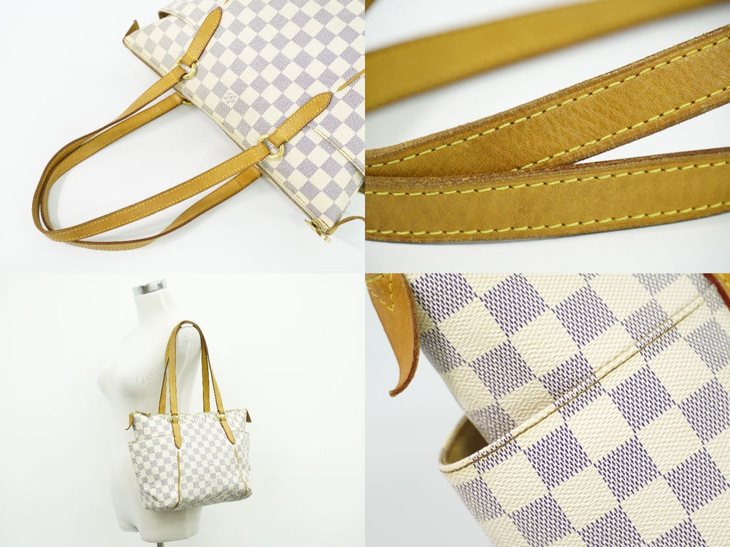 Louis Vuitton LV Totally PM Damier Azur Shoulder Bag Tote White Gray Second — view 6