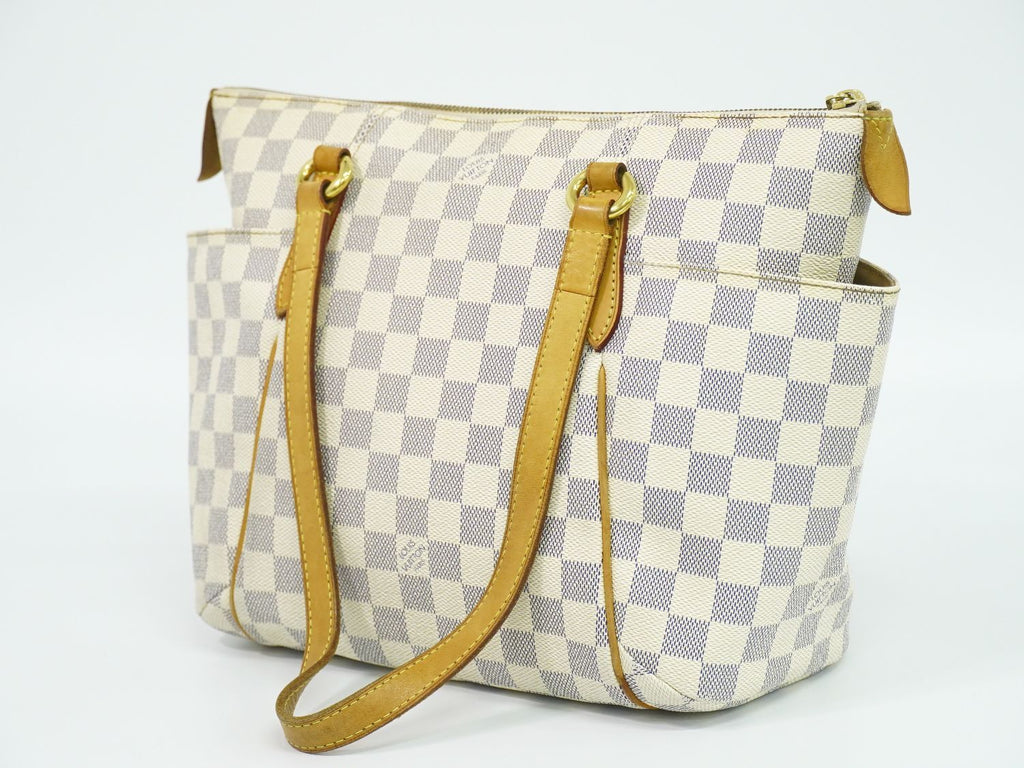 Louis Vuitton LV Totally PM Damier Azur Shoulder Bag Tote White Gray Second — view 2