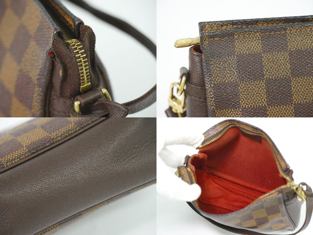 Louis Vuitton LV Trousse Damier Ebene Pouch Handbag Brown Second — view 8