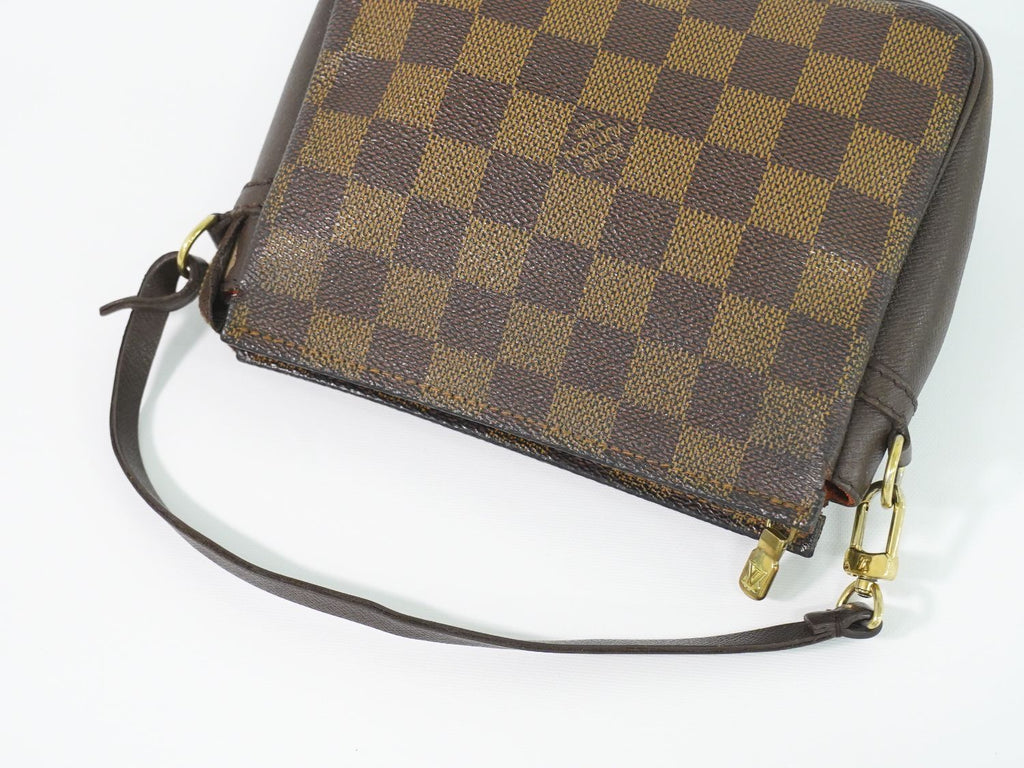 Louis Vuitton LV Trousse Damier Ebene Pouch Handbag Brown Second — view 4