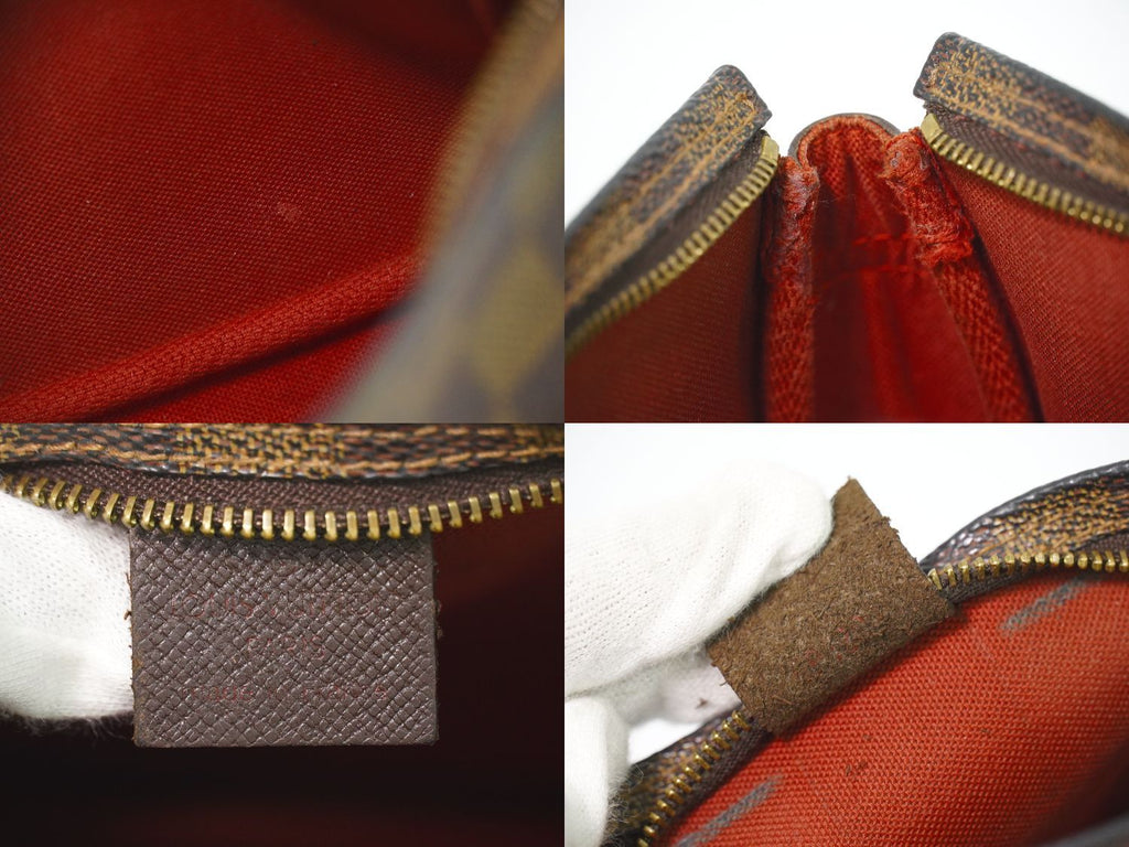 Louis Vuitton LV Trousse Damier Ebene Pouch Handbag Brown Second — view 9