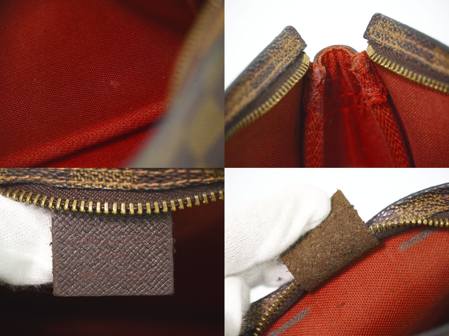Louis Vuitton LV Trousse Damier Ebene Pouch Handbag Brown Second — view 9