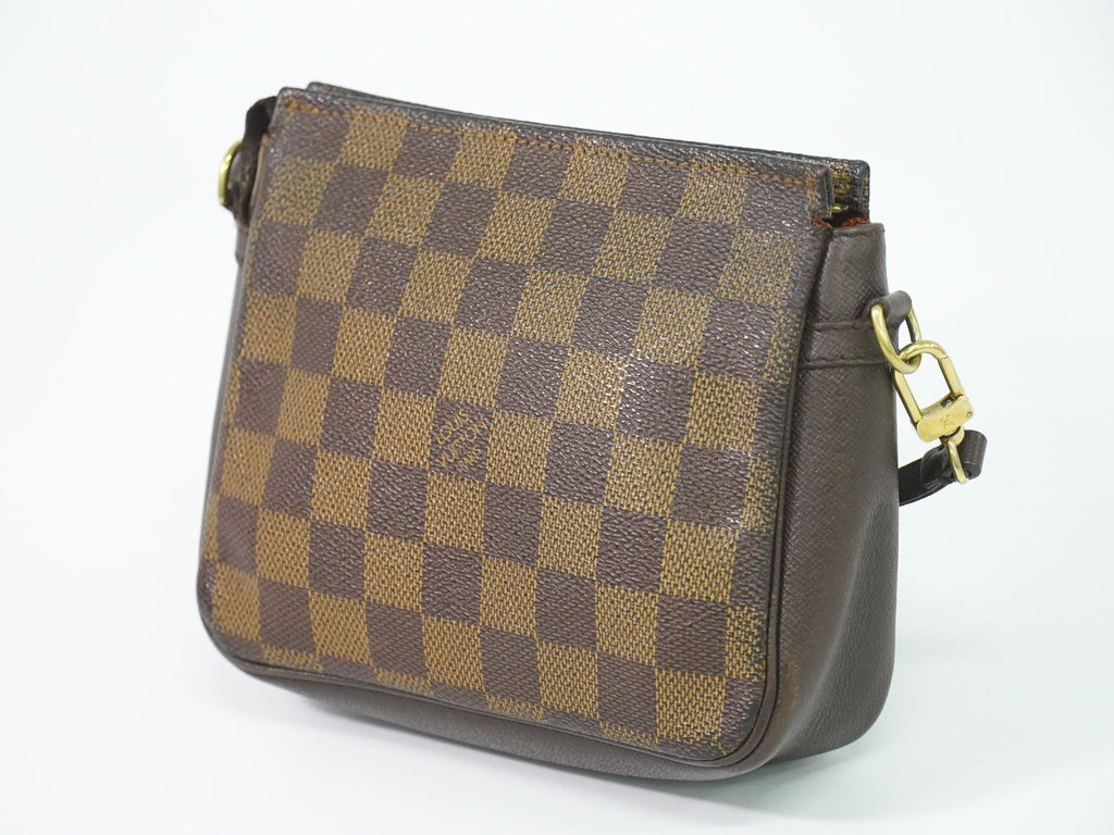 Louis Vuitton LV Trousse Damier Ebene Pouch Handbag Brown Second — view 2