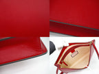 Gucci strike 2-Way Shoulder Bag Pochette Clutch Leather Red Ghost Second — view 7