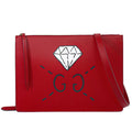 Gucci strike 2-Way Shoulder Bag Pochette Clutch Leather Red Ghost Second