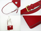 Gucci strike 2-Way Shoulder Bag Pochette Clutch Leather Red Ghost Second — view 6