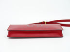 Gucci strike 2-Way Shoulder Bag Pochette Clutch Leather Red Ghost Second — view 3