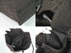 Fendi Zucchi Shoulder Bag Tote Canvas Black Zucchino Second — view 8