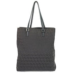 Fendi Zucchi Shoulder Bag Tote Canvas Black Zucchino Second