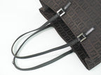 Fendi Zucchi Shoulder Bag Tote Canvas Black Zucchino Second — view 4