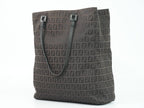 Fendi Zucchi Shoulder Bag Tote Canvas Black Zucchino Second — view 2