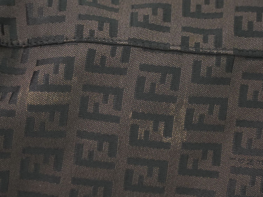 Fendi Zucchi Shoulder Bag Tote Canvas Black Zucchino Second — view 7