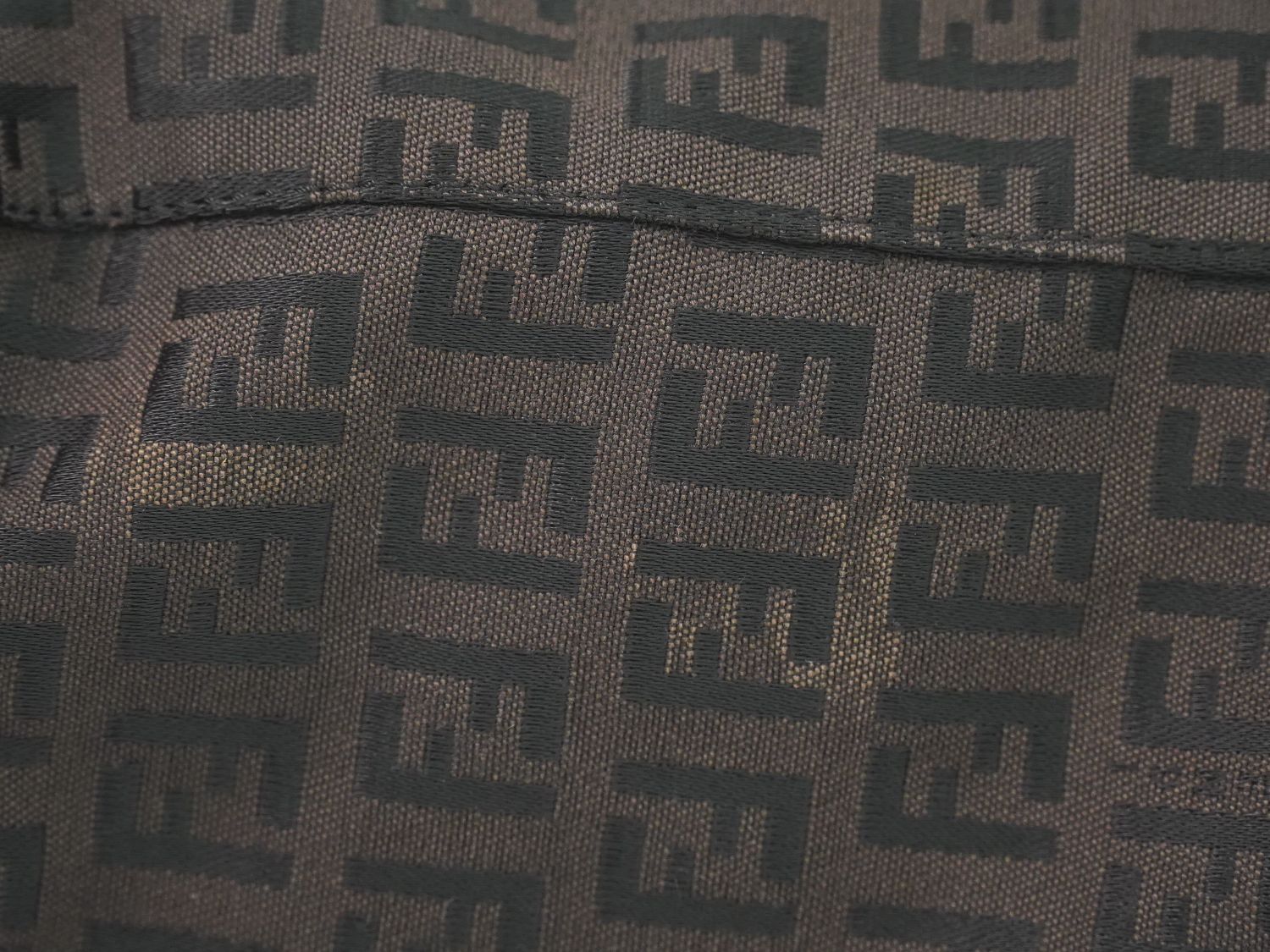 Fendi Zucchi Shoulder Bag Tote Canvas Black Zucchino Second — view 7