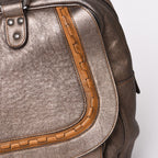 Dior Gaucho Saddle Handbag Galliano Era Leather Western Style Metallic Brown — view 7