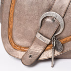 Dior Gaucho Saddle Handbag Galliano Era Leather Western Style Metallic Brown — view 5