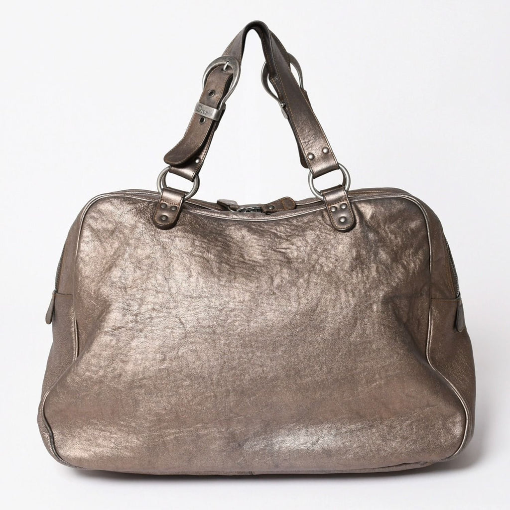 Dior Gaucho Saddle Handbag Galliano Era Leather Western Style Metallic Brown — view 2
