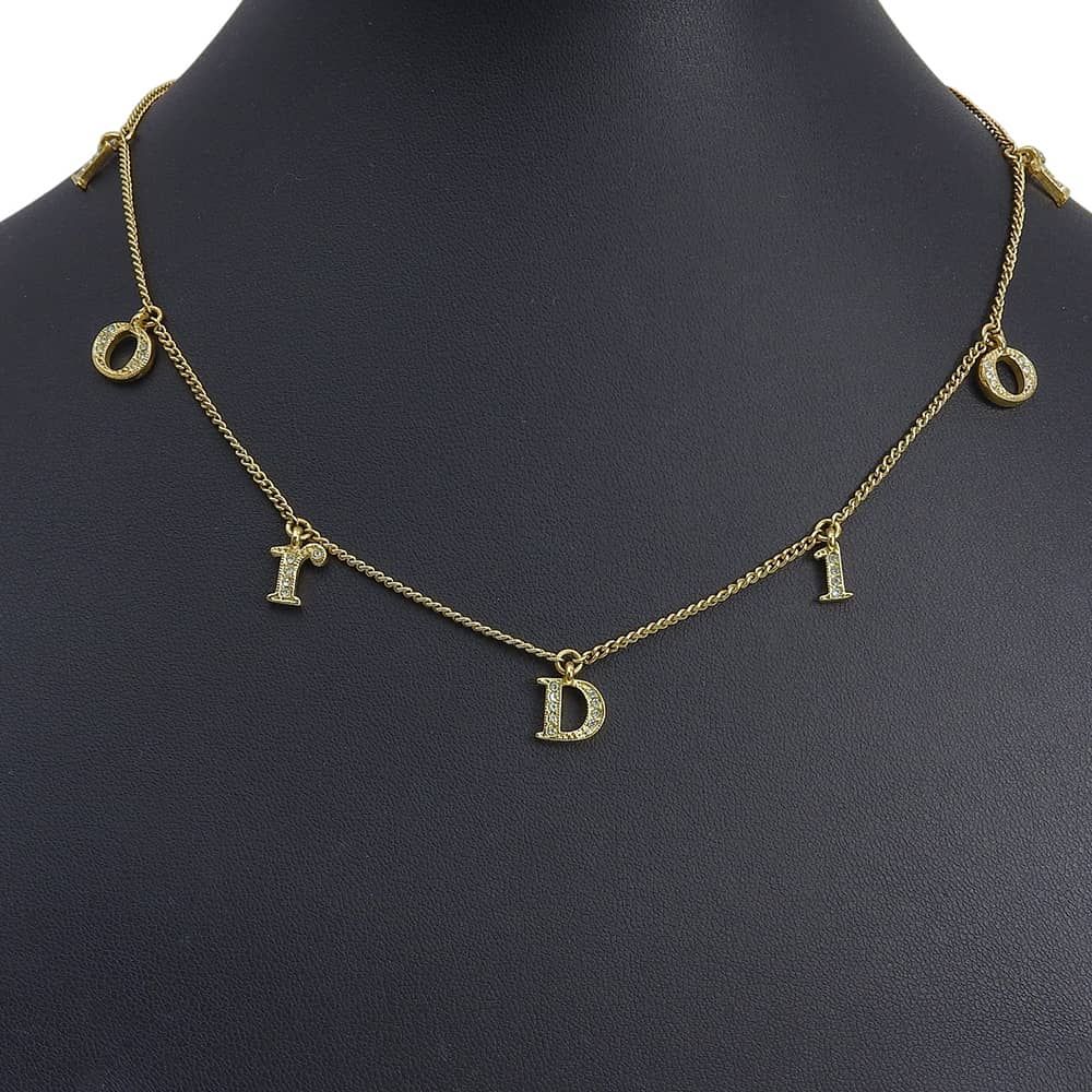 Dior Logo Gold Plated Necklace — view 2