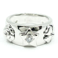 Chanel 18k White Gold Pickpocket Diamond Ring Camellia Star