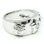 Chanel 18k White Gold Pickpocket Diamond Ring Camellia Star — view 5
