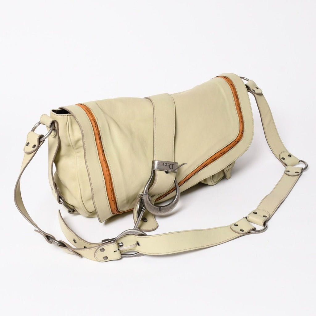 Dior Gaucho Saddle Shoulder Bag Galliano Era Leather Beige — view 3