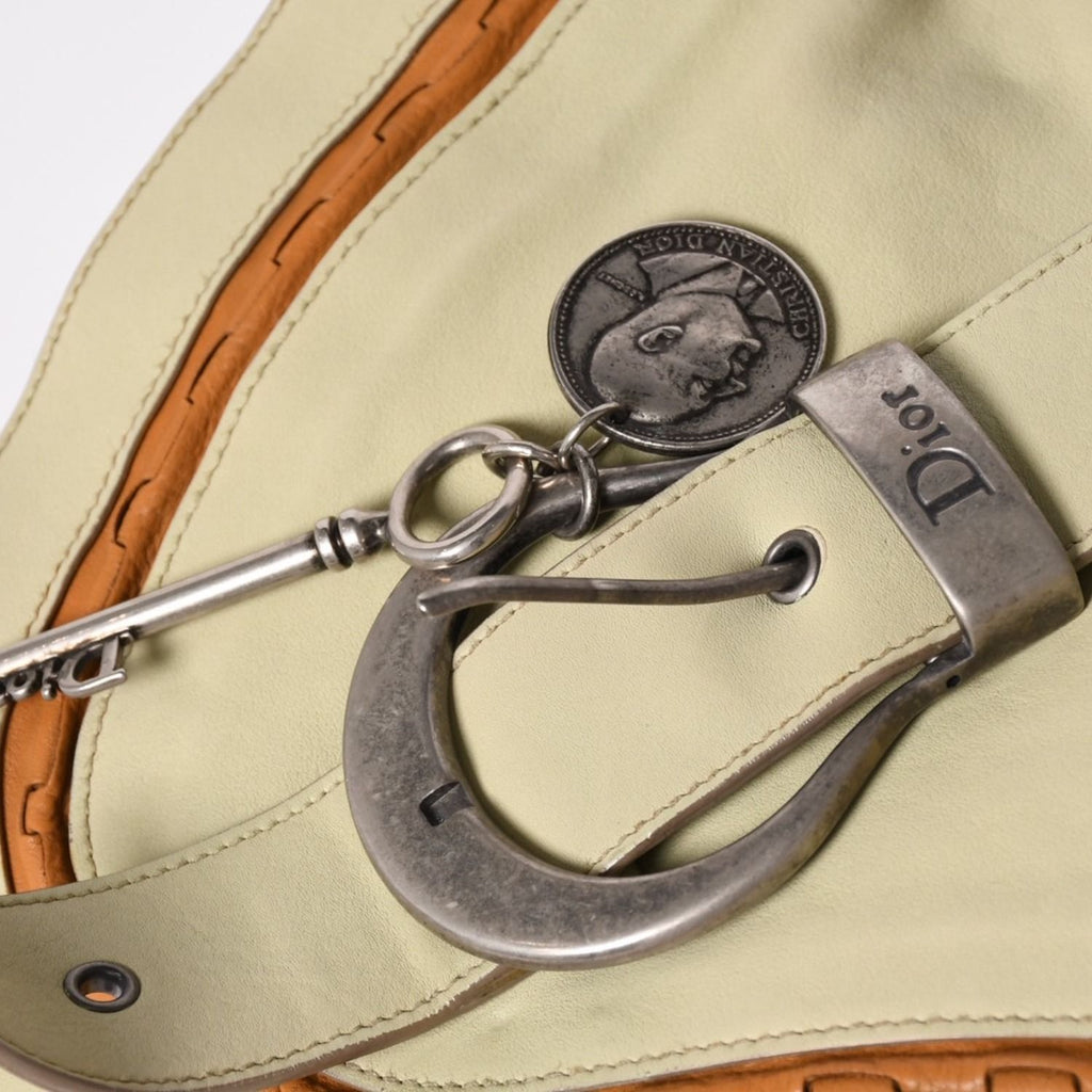 Dior Gaucho Saddle Shoulder Bag Galliano Era Leather Beige — view 4