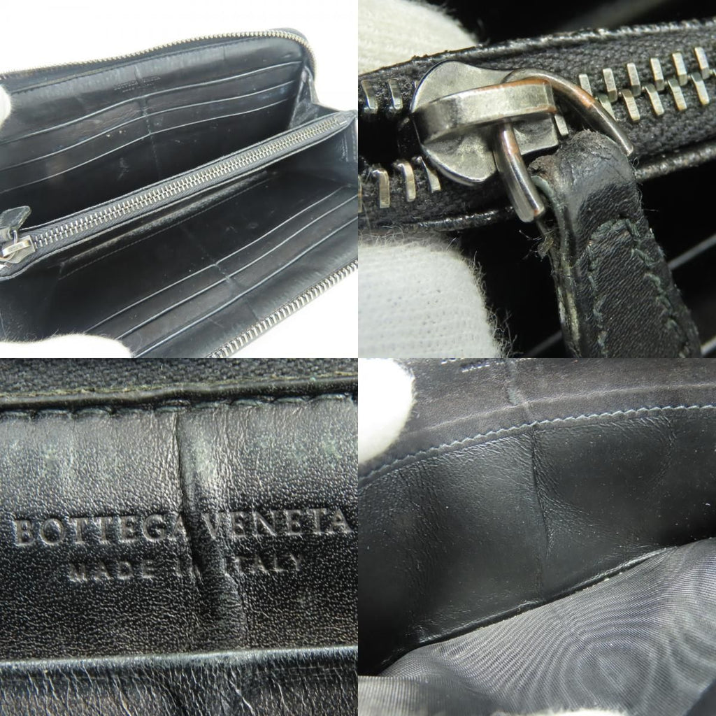 Bottega Veneta Wallet Intrecciato Leather Black Braided — view 7