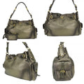 Prada Shoulder Bag Leather Blanc Gold Brown Daily