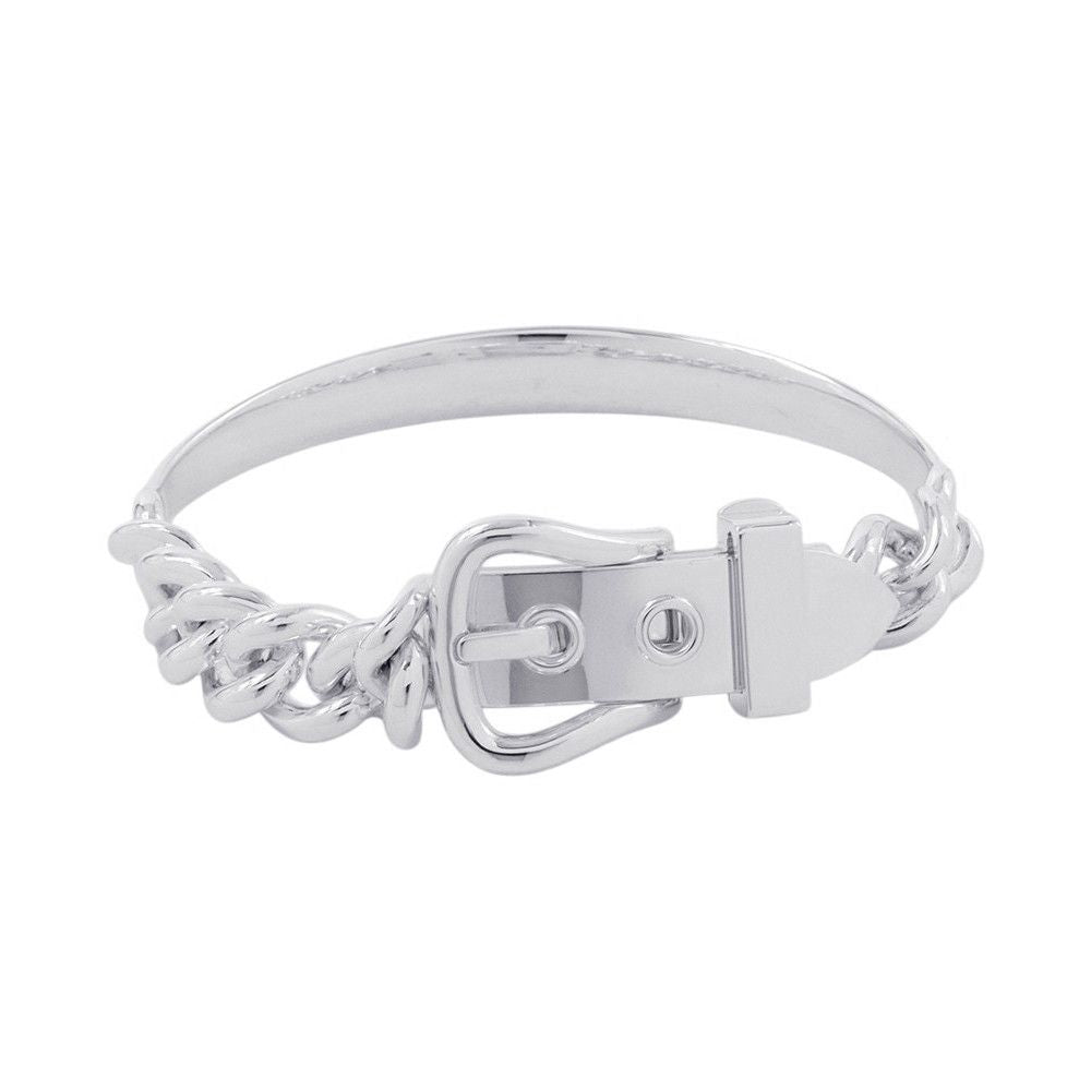 Hermes Bracelet Book Lucerie Inflexible GM Silver 18 Boucle Sellier