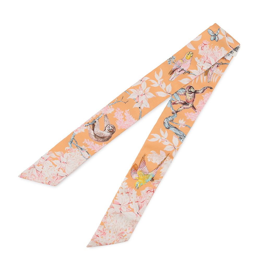 Hermes Scarf Twill Red Roadside Equateur Silk — view 2