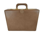 Loewe Attache Case Brown Leather Handbag Business Bag Gold