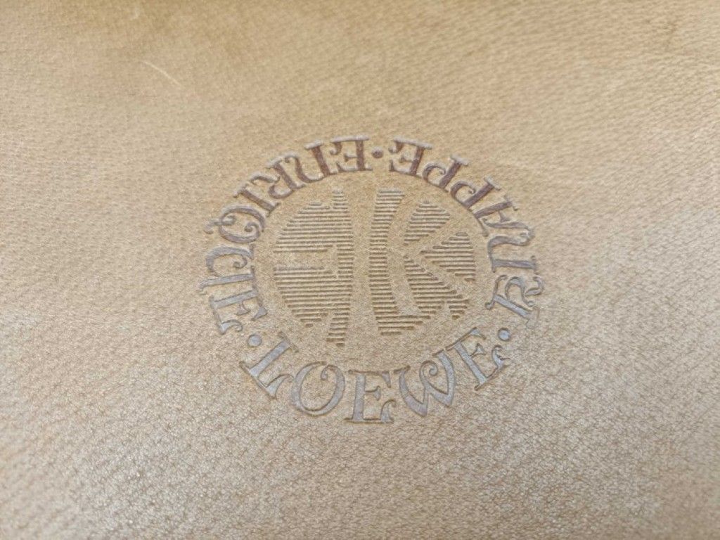 Loewe Attache Case Brown Leather Handbag Business Bag Gold — view 9