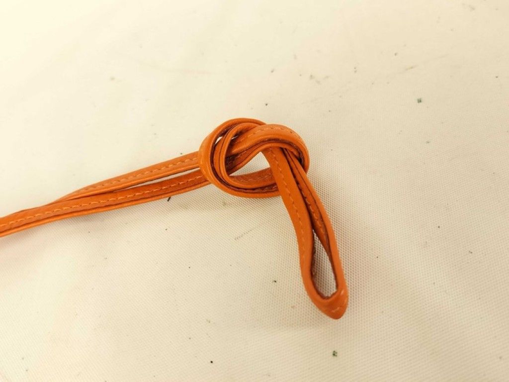 Hermes Necklace Chiffre Whistle Silver Orange Metal Leather — view 4