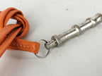 Hermes Necklace Chiffre Whistle Silver Orange Metal Leather — view 7
