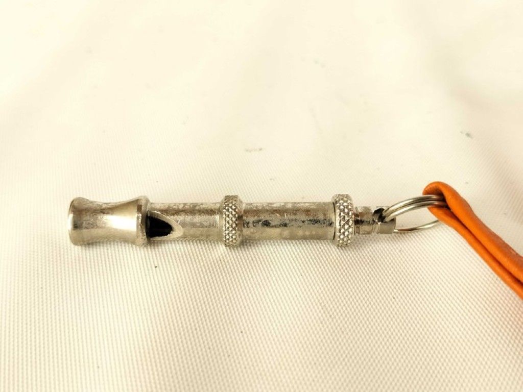 Hermes Necklace Chiffre Whistle Silver Orange Metal Leather — view 2