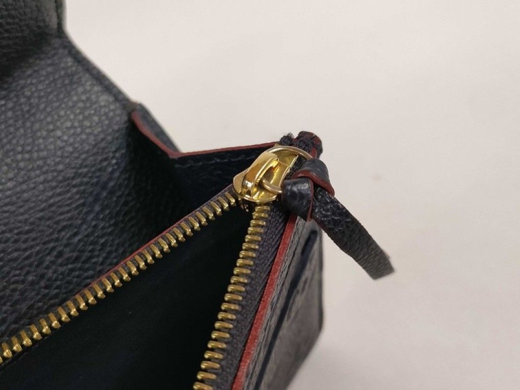 Louis Vuitton Wallet Portefeuille Emily Marine Monogram Empreinte Bifold Gold — view 7