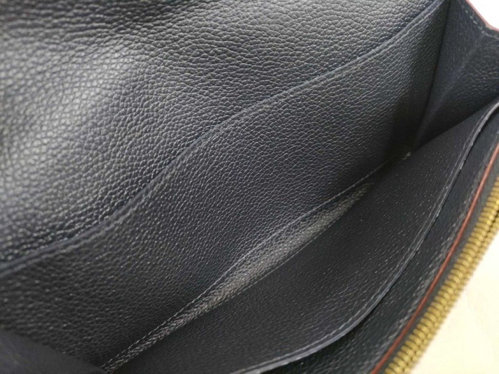 Louis Vuitton Wallet Portefeuille Emily Marine Monogram Empreinte Bifold Gold — view 5