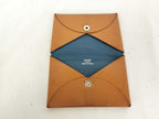 Hermes Card Case Calvi Verso Brown Navy Leather Business Holder Bicolor — view 4
