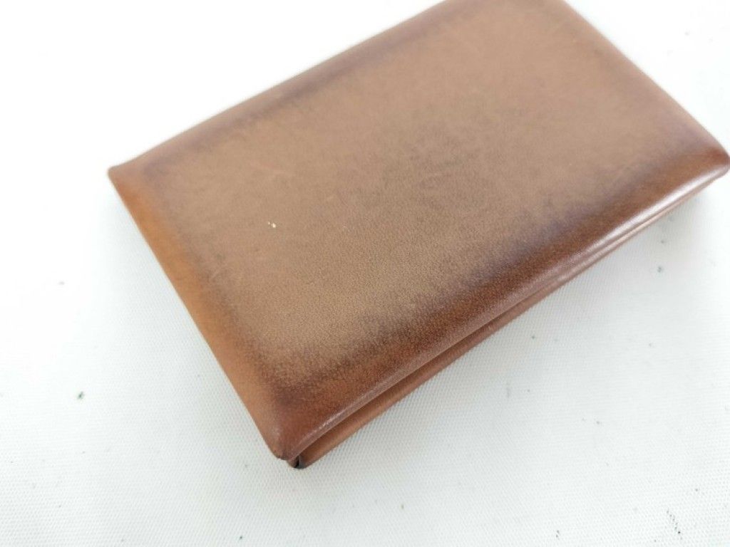 Hermes Card Case Calvi Verso Brown Navy Leather Business Holder Bicolor — view 9