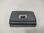 Fendi Trifold Wallet Peekaboo Selleria Micro Gray Leather Turnlock Silver — view 3