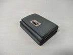 Fendi Trifold Wallet Peekaboo Selleria Micro Gray Leather Turnlock Silver — view 4