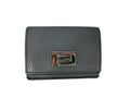 Fendi Trifold Wallet Peekaboo Selleria Micro Gray Leather Turnlock Silver