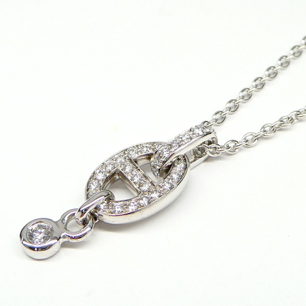 Hermes Necklace Chaine D'ancre PM Pavediamond White Gold — view 2